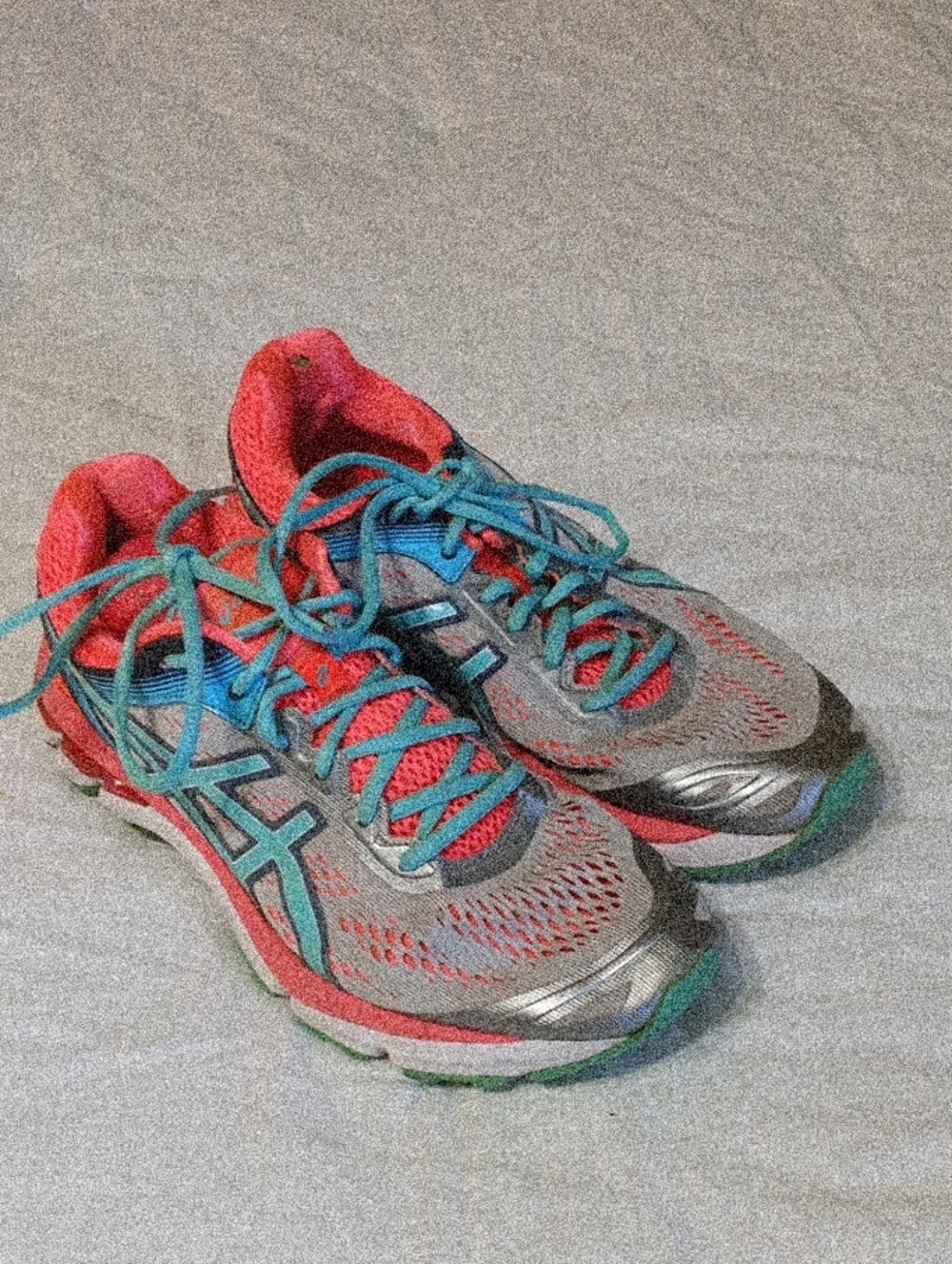 ASICS Gray, Coral & Teal Women's Running Shoes
